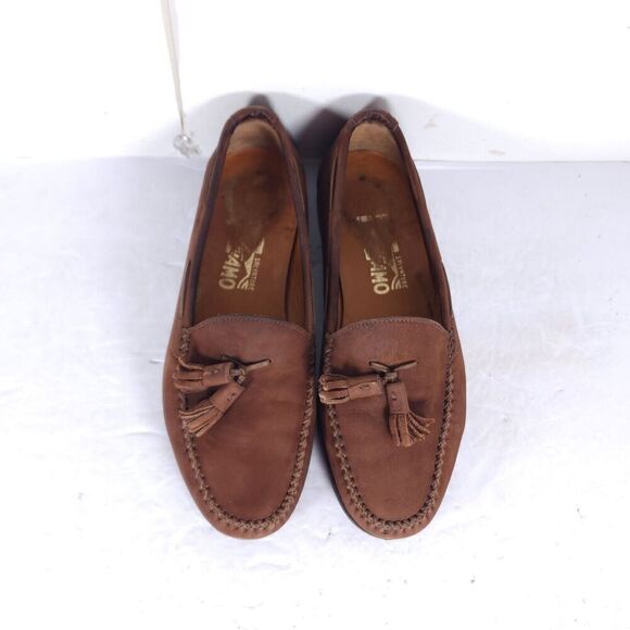 Salvatore Ferragamo Women's US 6,5 EE Leather Tassels Slip-On Loafer Moccasin - Picture 4 of 16